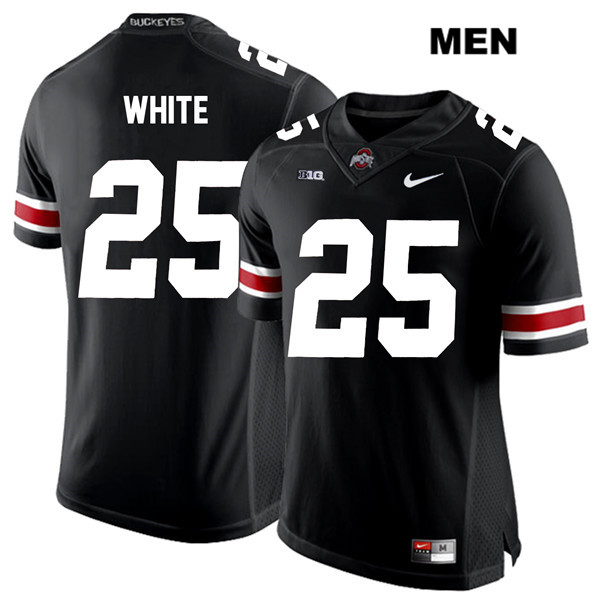 Ohio State Buckeyes Men's Brendon White #25 White Number Black Authentic Nike College NCAA Stitched Football Jersey IR19H41XE